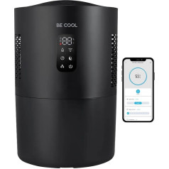 Be Cool 2-in-1 Air Purifier and Humidifier with UV Sterilisation Function, Evaporative Filter, 3 Humidity Levels, Room Temperature and Humidity Display, Timer, Aroma and Sleep Mode
