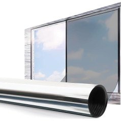 Warmiehomy Window Film Privacy Screen Single Sided 76x200cm Mirror Reflective Sunshade UV Blocking Non Adhesive Heat Control Anti-Glare Glass Window Films for Home and