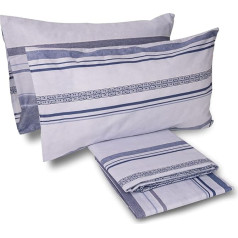 hermet Laura Biagiotti Alcor Avio 100% Cotton Double Bed Sheet Set Fitted Sheet 2 Pillowcases Geometric Pattern