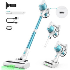 Battery Vacuum Cleaner, Aspiradora inalámbrica Motor 18 KPA; 4-in-1 Cordless Stick Vacuum Cleaner, 40 Minutes Running Time, HEPA Filter + Sponge Filter, Washable, Reusable for Vacuum Cleaner