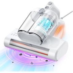 YUFAC Mite Vacuum Cleaner for Mattresses with UV Light, 16 Kpa Mattress Cleaner, Bed Vacuum Cleaner with HEPA Filter, Hot Air Function, Dust Mite Sensor, Ultrasonic 600 W Handheld Vacuum Cleaner for