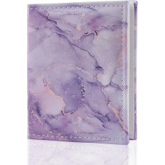 Fotoalbum, 10 x 15 cm, 52 Fotos, kleine Mini-Kapazität, veganes Ledereinband, tragbares Brieftaschen-Fotoalbum für Familie, Hochzeit, Mädchen, Violett