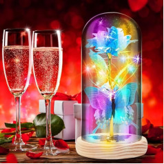 Gohytal Geschenke für Mama, Galaxy Rose Kristall Blumen Rose Geschenke für Mama Frauen, Ewige Rose Geburtstagsgeschenke für sie Freundin Frau Frauen Mama Oma, Blumen Rosen Geschenke Valentinstag
