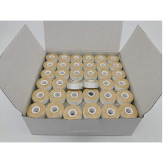 Double_lin Prewound Bobbin, Card Broad, Size L, White Colour, 144 Pieces per Box, 75D/2 Polyester