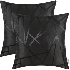 CaliTime Cushion Covers, Cushion Cases, Pack of 2 Scatter Cushion Covers for Couch, Sofa, Home Decor, Modern, Shiny & Dull Contrast Triangles, Abstract Lines, Geometric, 50cm x 50cm