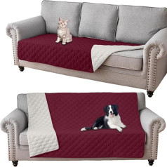 GEBIN Waterproof Sofa Cover, Dog Blanket for Sofa Bed, Bed Protector, Waterproof Furniture Protector, Couch Cover, Anti-Scratch, Stain Resistant, Non-Slip Sofa Covers (Burgundy, 132 x 208 cm)