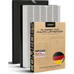 Filter set can be used instead of Philips NanoProtect HEPA filter FY1410/30 and Philips FY1413/30 activated carbon filter for air purifiers AC1214 and AC2729 from Series 1000 and 1000i