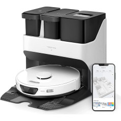 roborock S7 Max Ultra Suction & Mop Robot with All-in-One Station (Suction Power 5500 Pa, 180 min Battery Life, 350 ml Dust/200 ml Water Tank, Ultrasonic Wiping Function, App/Voice Control), White