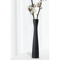 Black Ceramic Flower Vase 41.5cm Tall Slim Flower Vase Handmade Vase Modern Minimalist Style Decoration for Living Room Home Office Centerpiece Table and Wedding Party