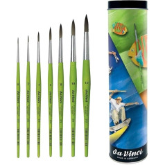 Da Vinci 373 Series Set 7 Synthetic Brush Round 0,2,4,6,8,10,12 + Free Storage Tube