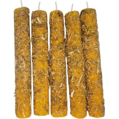 Honey & Ruda Candles - Pack of 5 - 10cm - Attracts Abundance and Cleans Negative Energies