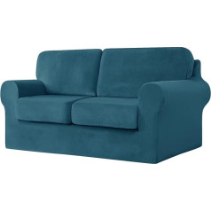 Sofa Cover with Separate Seat Cushions and Backrests, Split Sofa Throws, Non-Slip, Combined Sofa Cover for Couch (Dark Teal, 2 Seat Set of 5)