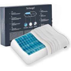 Technogel New Generation Original Anatomic Orthopaedic Neck Support Pillow, Antibacterial, Cervical Gel Pillow for Back and Side Sleepers with Pillow Case