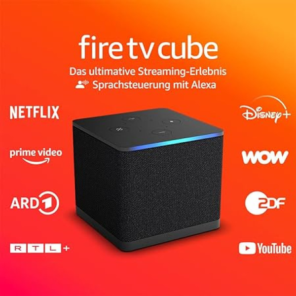 Certified and Refurbished Fire TV Cube, Streaming Media Player with Voice Control with Alexa, Wi-Fi 6E, 4K Ultra HD