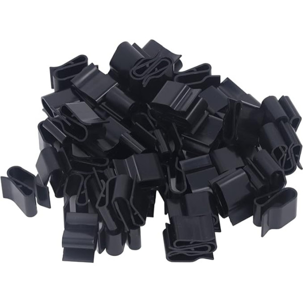 PV Panel Cable Clamp, Solar Cable Clamp, A66 Plastic Insulated PV Wire Fixing Management Tool, Aging Resistant, 100 Pieces for Fixing