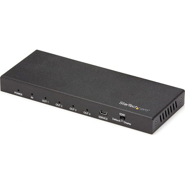 StarTech.com HDMI Splitter - 4-Port - 4K 60Hz - HDMI Splitter 1 In 4 Out - 4 Way HDMI Splitter - HDMI Port Splitter