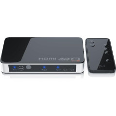 CSL - HDMI Switch 4K 60Hz - 3 in 1 out - 4k Ultra HD - with Remote Control - Automatic Switching - 3 Port HDMI Splitter Switch - 4096 x 2160 - Compatible with Fire TV Stick UHD TV PS4 PS5 Xbox DVD