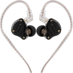 LINSOUL KZ ZS10 Pro, 4BA + 1DD 5 Driver In-Ear Monitor, HiFi Wired Earphones, Gaming Headphones, Hybrid IEM Headphones, Removable Recessed 2-Pin Cable (with Mic, Dark Black)