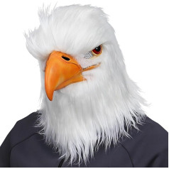 Eagle Mask for Carnival & Fancy Dress, Latex Animal Bird Masks with Lifelike Fur Imitation Full Head Mask for Halloween and Masquerade Balls (One Size)