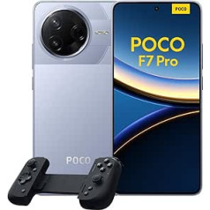 Xiaomi Poco F7 Pro Smartphone, 12 + 512 GB, Blue, Mobile Phone without Contract, 50 MP, 120 Hz AMOLED Display, Snapdragon Processor, 6000 mAh Battery, 90 W HyperCharge, HyperAI, Dual SIM + Razer Kishi