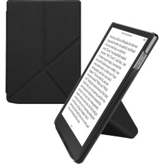 kwmobile Case Compatible with Pocketbook InkPad 4 / Color 3 / Color 2 / Vivlio InkPad 4 / InkPad Color 3 Case - Faux Leather Case - eReader Protective Case - Cover Black