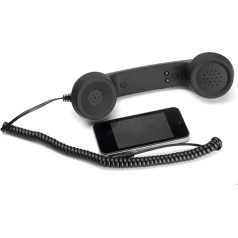 Mobile Phone Handset, Vintage Retro Telephone Handset, Mobile Phone Handset for All Smartphones and Computers with 3.5mm Headphone Jack (Black)