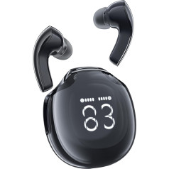 T9 Bluetooth Headphones, Night Light, In-Ear Headphones, Wireless Bluetooth 5.3 Headphones with 4 Mic, ENC Noise Cancelling Wireless Earbuds, 30H Deep Bass, Crystal LED Display, Black