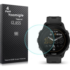 Pack of 4 Compatible with Garmin Forerunner 955 Tempered Glass Screen Protector for Garmin 955 Smartwatch Screen Protectors Cover Films Glass Antiscratch Anti-Fingerprint