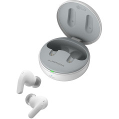 LG TONE Free DT90Q In-Ear Bluetooth Headphones with Dolby Atmos Sound, Meridian Technology, ANC (Active Noise Cancellation) & UVnano+, White