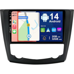 Android 14 Car Radio for Renault Kadjar (2015-2019) - Reversing Camera Free - 2G + 32G - IPS 9 Inch 2 DIN - DAB Steering Wheel Control WiFi Carplay Android Car Bluetooth DSP