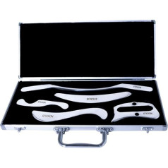 JustSun Gua Sha Scraper Soft Tissue Massage Tools Stainless Steel IASTM Tool for Spa Acupuncture Therapy Reduction Muscle Pain (Set D)