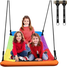 Trekassy 320 kg Nest Swing Set 152 cm XXL with 2 Pieces 3 Metre Swing Straps Load 700 kg Waterproof Tree Swing for More Children Outdoor Garden