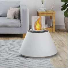 Dsentiment Bioethanol Fireplace, Ecological Fireplace, Smokeless Fire, Heating with Ethanol, Made in Italy, 60 x 60 x 56 cm, White