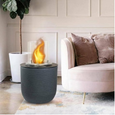 Dsgarboss Bioethanol Fireplace, Ecological Fireplace, Smokeless Fire, Heating with Ethanol, Made in Italy, 35 x 35 x 55 cm, Black