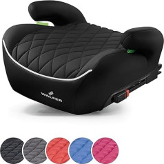 Walser Isofix Premium Children's Booster Seat, Quality Winner Very Good, Child Car Seat 125-150 cm, Comfortable Child Booster Car Seat Andy Latest Standard ECE R 129, Black