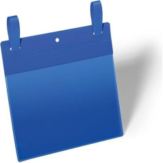 DURABLE A5 Landscape Pouch with Binder Fastening - Blue (Pack of 50)