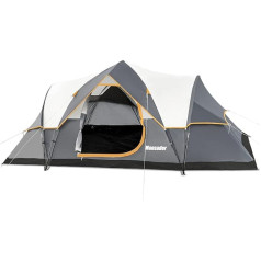 6 Person Family Camping Tent Pop Up Tent Waterproof Windproof with Rain Fly Easy Set Up Tent for Outdoor Camping Hiking Travel Grey