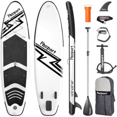FBSPORT SUP Board, Stand Up Paddling Board, Aufblasbares Stand Up Paddle Board Set 15 CM Dick, Premium Surfbrett mit Hochdruck Pumpe, Kajak Sitz, Verstellbares Alu-Paddel, Komplettes Zubehör | Größe: 320x78x15 CM / 335x84x15 CM
