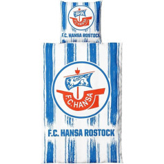 F.C. Hansa Rostock Bed Linen Striped 2-Piece 135 x 200 cm in Jute Bag FCH