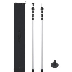 REDCAMP Aluminium Telescopic Tent Poles, Set of 2, 230/320 cm Camping Telescopic Pole Tent, Adjustable Multi-Purpose Extension Pole for Awning, Canopy, Porch, Awning, Tarpaulin, Headroom