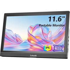 Portable Monitor 11.6 Inch Small Monitor HD 1366 x 768p LED Screen Dual USB C/HDMI, Built-in Speaker/Stand for Laptop PC Phone Mac PS4/5 Xbox
