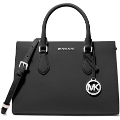 Michael Kors Women's Sheila Satchel Handbag Medium Black, Black, black