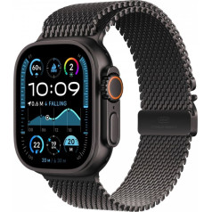 Pulkstenis ultra 2 gps + mobilais, 49 mm titāna aploksne melnā krāsā ar Milānas aproci l no titāna melnā krāsā