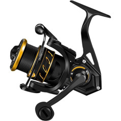 Spinn-Angelrolle, Übersetzungsverhältnis 5,1:1, Bremskraft, 10 Kg, Ultraleichte Aluminium-Flachspule, Salzwasser-Karpfen-Angelrolle Präzision Zuverlässigkeit(2000 Series)