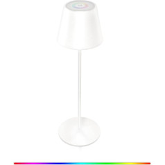 LED Battery Table Lamp, Touch Dimmable 8 Colours RGB Metal LED Table Lamp Wireless Indoor and Outdoor IP54 Waterproof Rechargeable LED Table Lamp for Bedroom, Reading, Work, Bars, Restaurants (White)