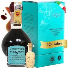MANICARDI Traditional Vinegar from Modena PDO Affinato - 12 Years Aged - Perfect for Snacks, Pasta, Vegetables, Salad Dressings and Meat - Made in Italy - 100 ml