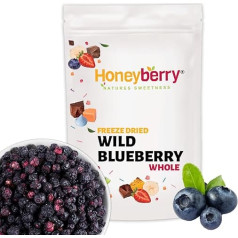 Freeze-Dried Wild Blueberries 250 g - Freeze Dried Fruits - Freeze Dried Fruits - Freeze Dried Blueberries for Baking, Cake Decoration, Snacks, Cereal, Desserts