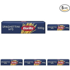 Barilla Pasta Classic Spaghettini n.3 Made of High-Quality Durum Wheat Always al Dente (1 x 500 g) (Pack of 5)