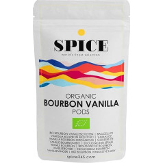 Spice Organic Bourbon Vanilla Beans, 20 Pods of 12-13 cm, Aromatic Organic Vanilla from Madagascar, Controlled Organic Cultivation (Vanilla Pods)