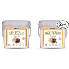 Weider Gourmet Oat Flour (1.9kg) Brownie Flavour. Whole Grain Oatmeal. Low Sugar Protein Source (Pack of 2)